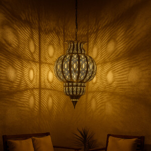 Hängeleuchte Isfahan Gold 50cm | Orientalische Lampe...