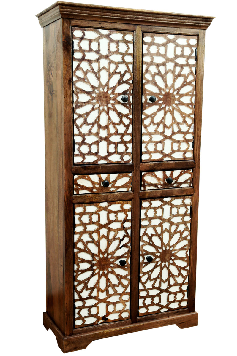 Marokkanischer Schrank Dielenschrank Massivholz Rabat