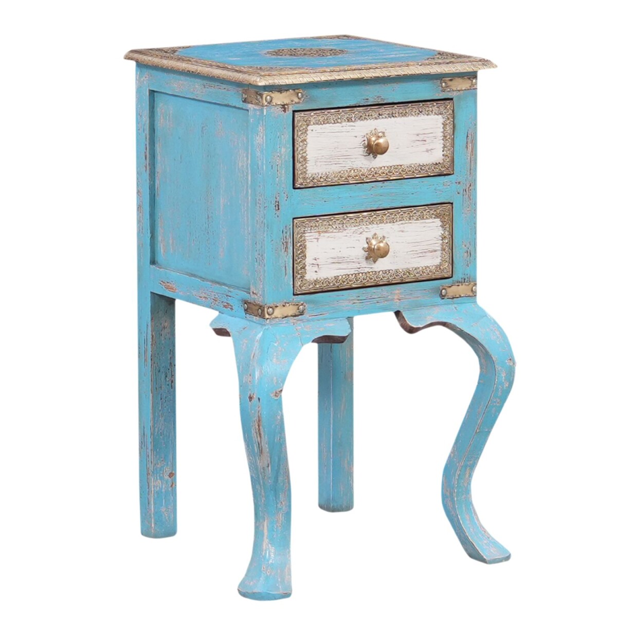 Vintage Nachttisch Ananda aus Massivholz box