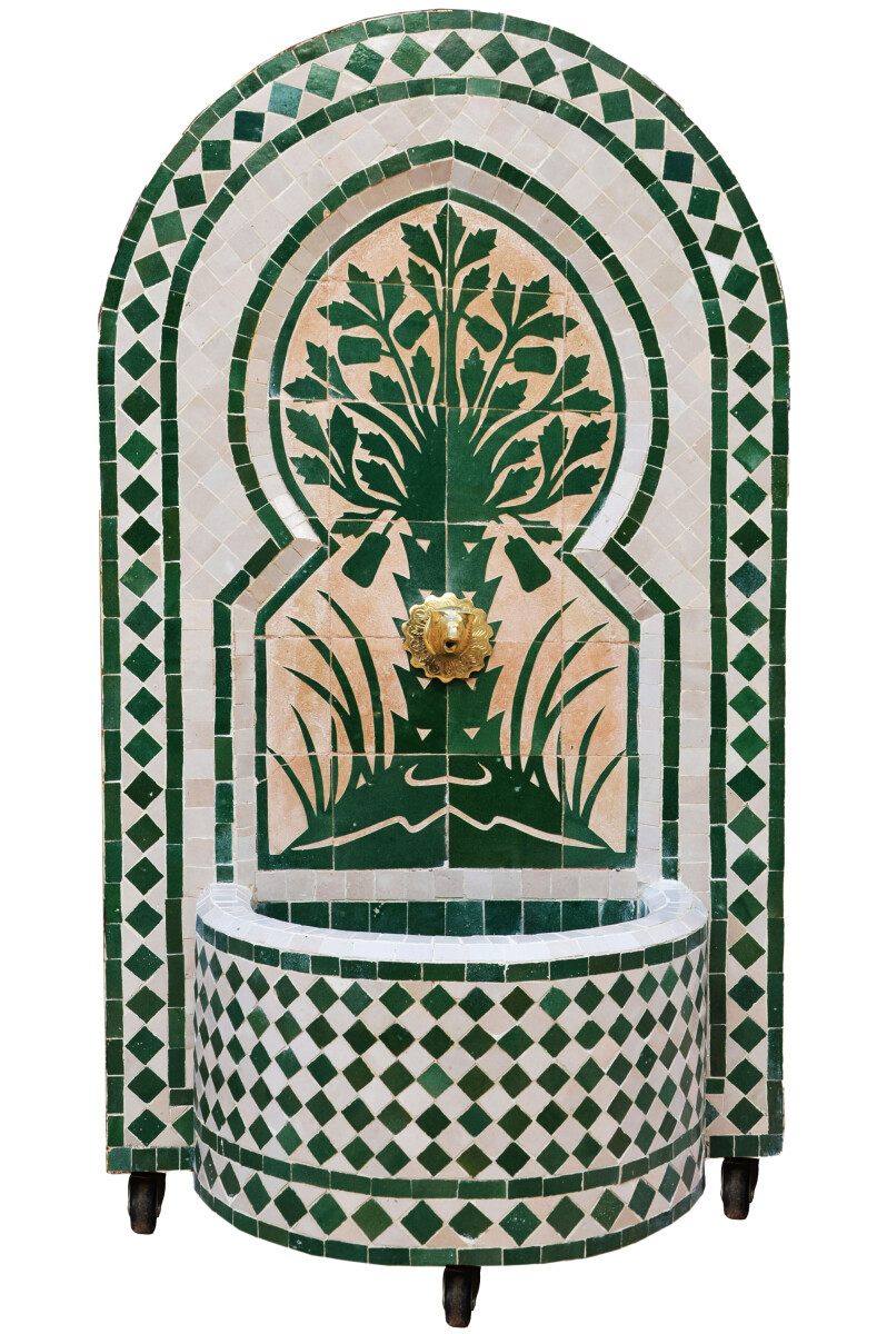 Marokkanischer Mosaik Gartenbrunnen 100cm | Boho Zimmerbrunn