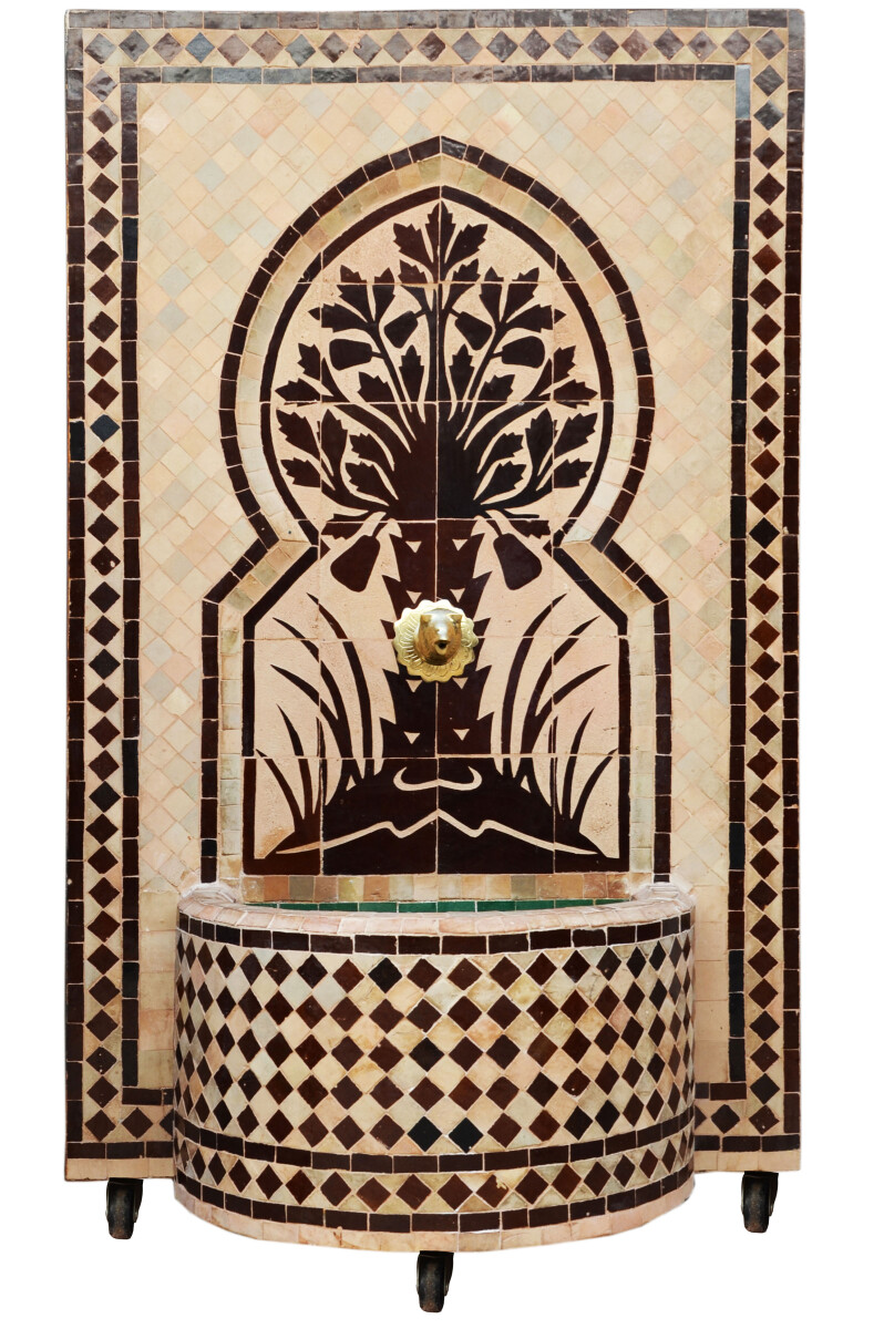 Marokkanischer Mosaik Gartenbrunnen 100cm | Boho Zimmerbrunn