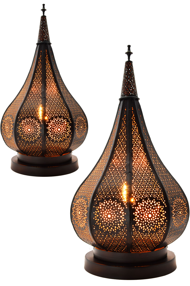 2er Set Orientalische Tischlampe Kais ed box