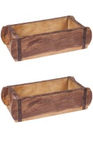 2er Set Vintage Holzkiste Holztablett aus Altholz
