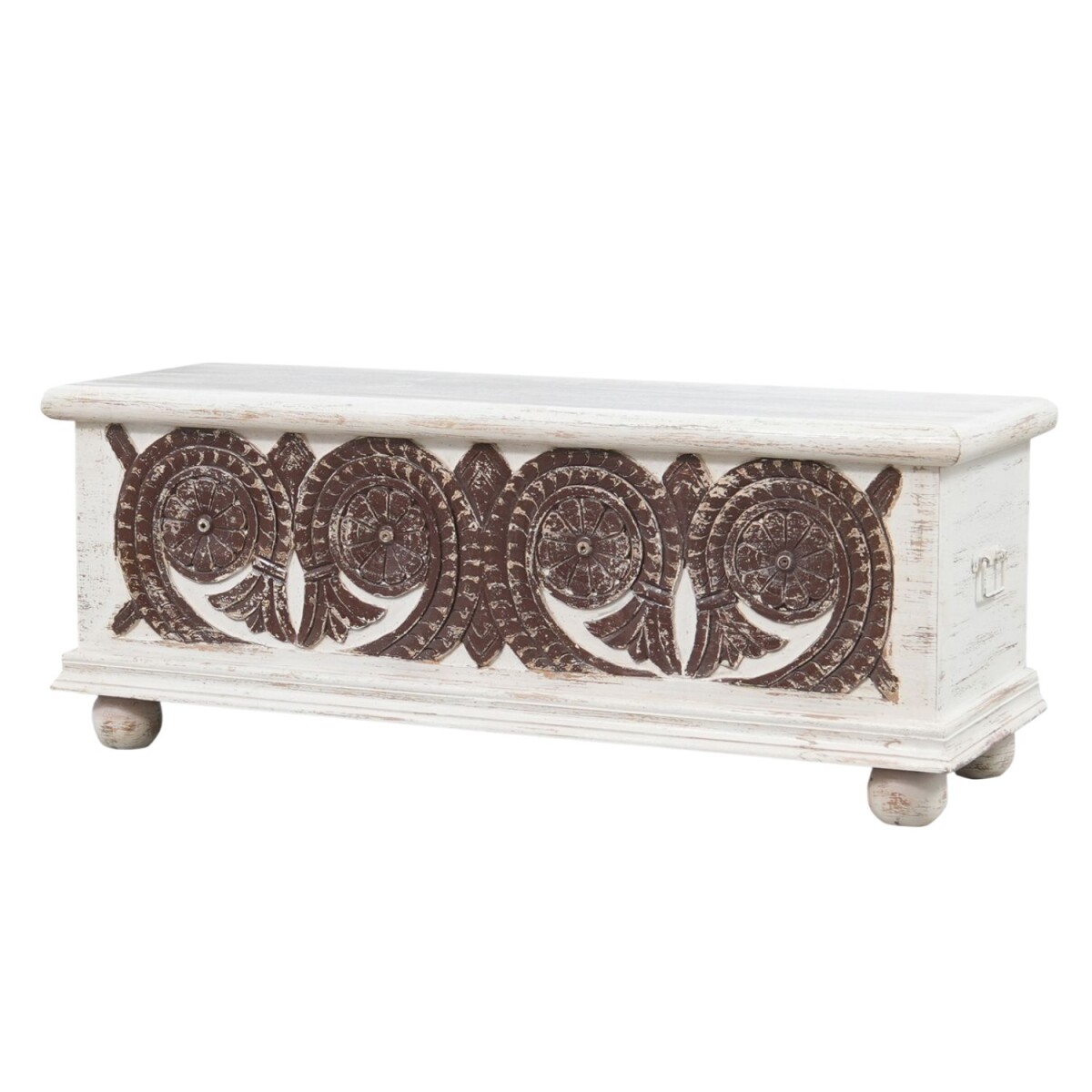 Truhe Daris Massivholz Boho Vintage Aufbewahrungstruhe 116cm