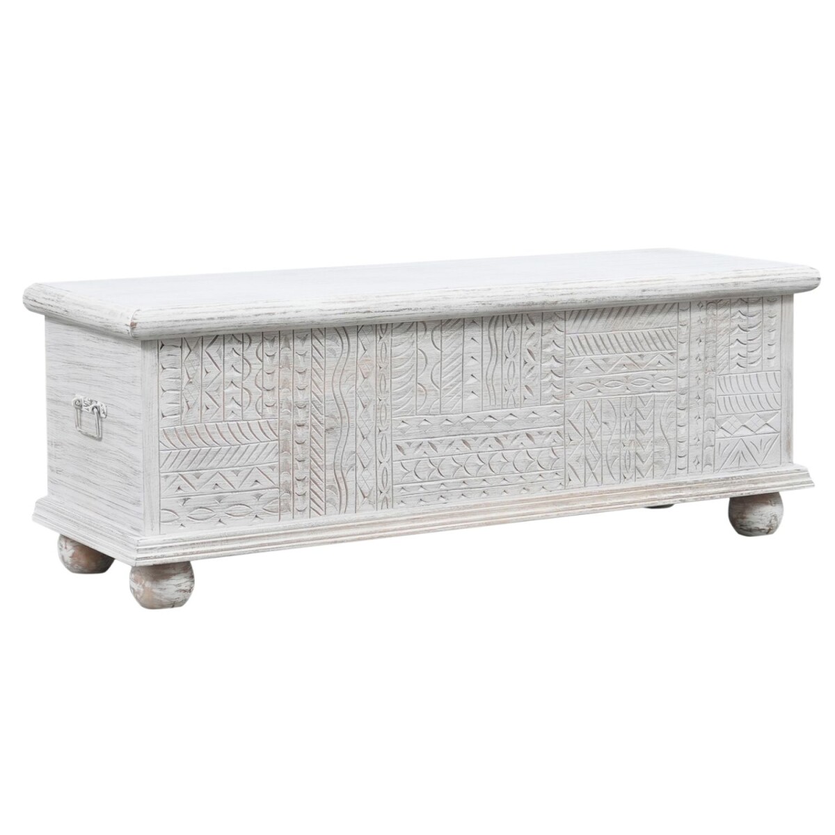 Truhe Dayyan Massivholz Boho Vintage Aufbewahrungstruhe 116c