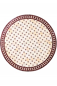 Marokkanischer Mosaiktisch Marrakesch Beige Bordeaux...