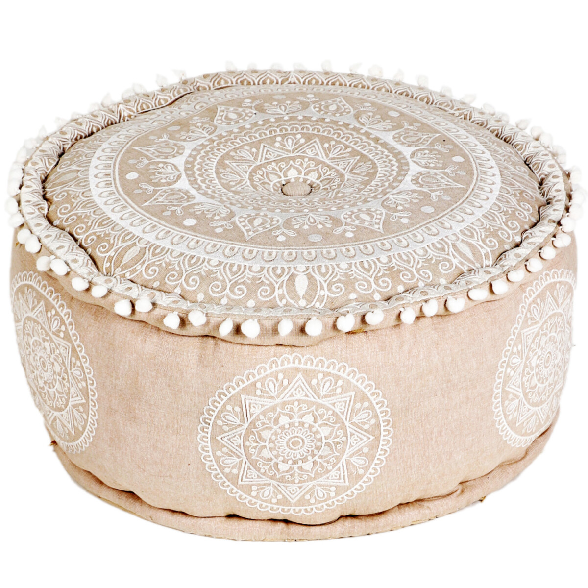 Boho Pouf Donia handgefertigt aus Baumwo box