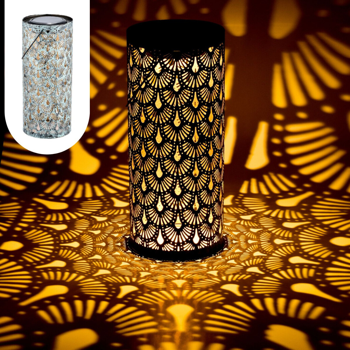 Orientalische Solarlaterne Fava handgefe box