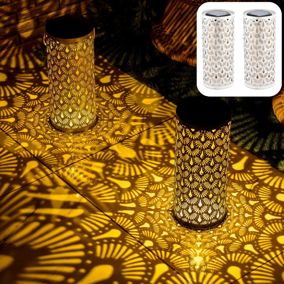 2er Set Orientalische Solarlaterne Fava  box