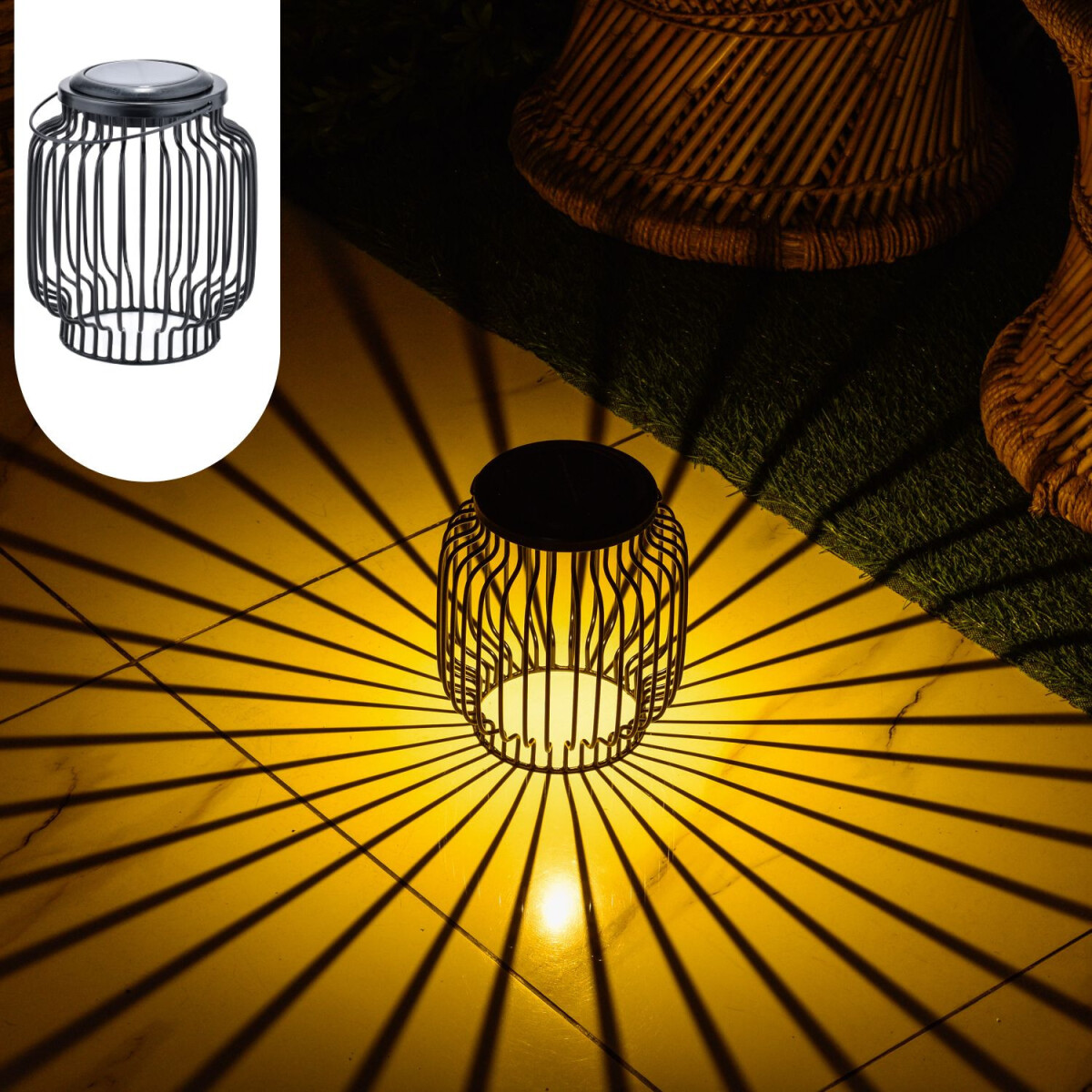 Skandinavische Solarlaterne Laterne Lampe Balkon Garten Deko