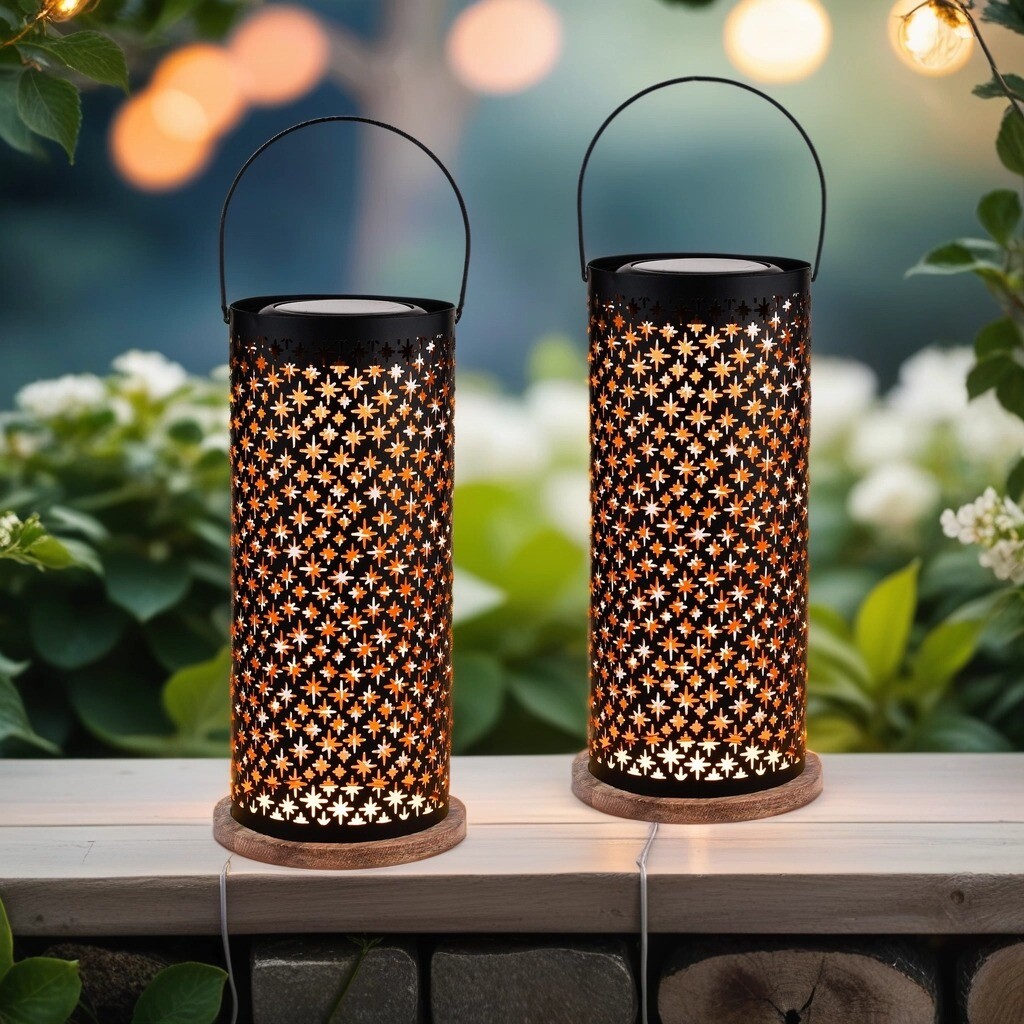 2er Set Orientalische Solarlaterne Solar Lampe für Drau