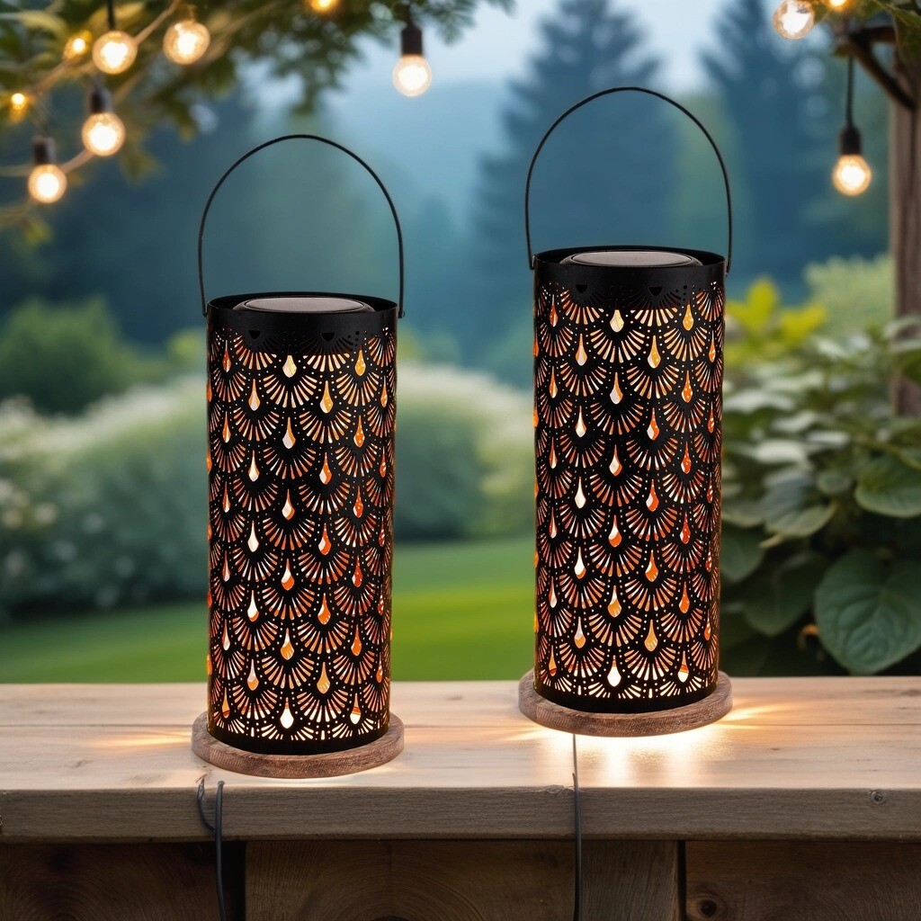 2er Set Orientalische Solarlaterne Solar Lampe für Drau