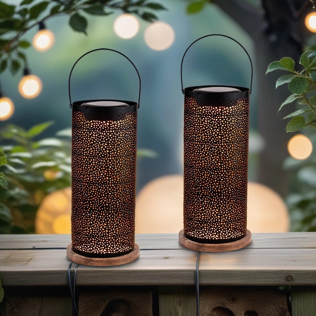 2er Set Skandinavische Solarlaterne Solar Lampe für Dra