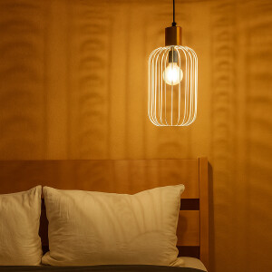 Retro Pendelleuchte Albo Weiß Gold 39cm |...