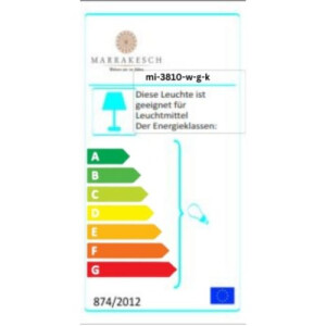 Retro Pendelleuchte Albo Weiß Gold 39cm | Handgemacht & Vintage-Look