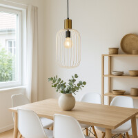 Retro Pendelleuchte Albo Weiß Kupfer 39cm | Handgemacht & Vintage-Look