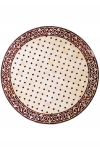 Marokkanischer Mosaiktisch Meknes Beige Bordeaux 100cm |...