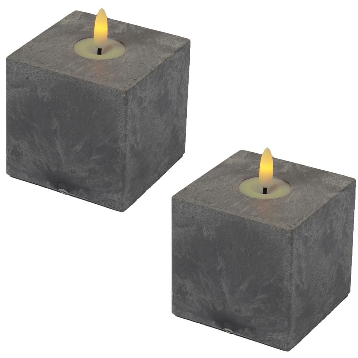 2er Set Moderne LED-Kerze Samod eckig mo box