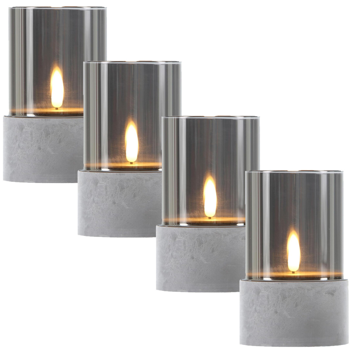 4er Set LED Glas-Windlicht Kalio Tischde box