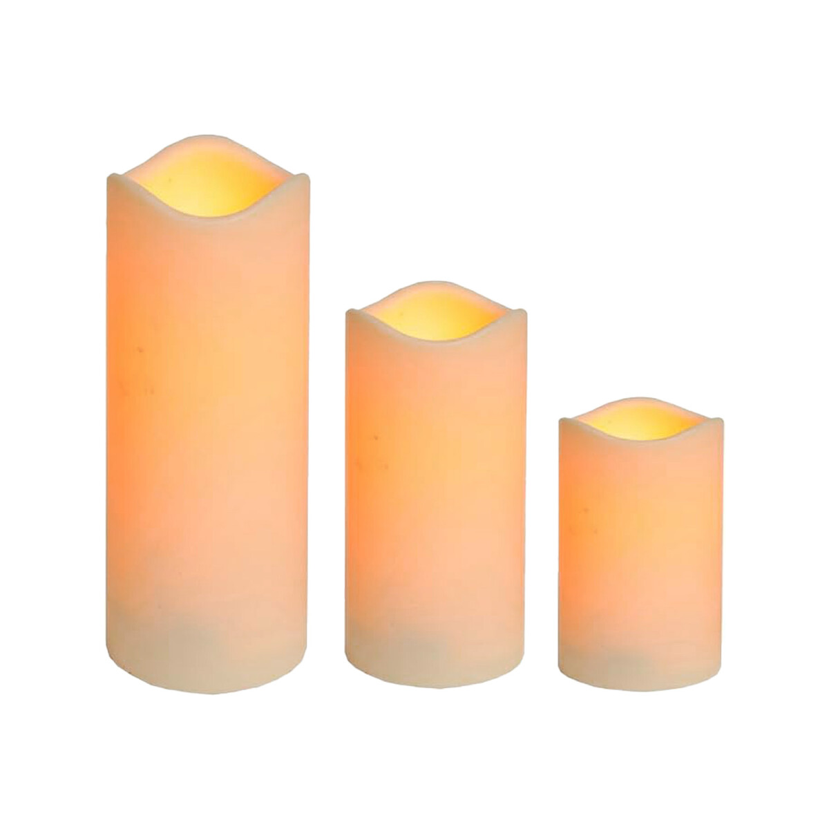 3er Set Outdoor LED-Stumpenkerze Tischde box