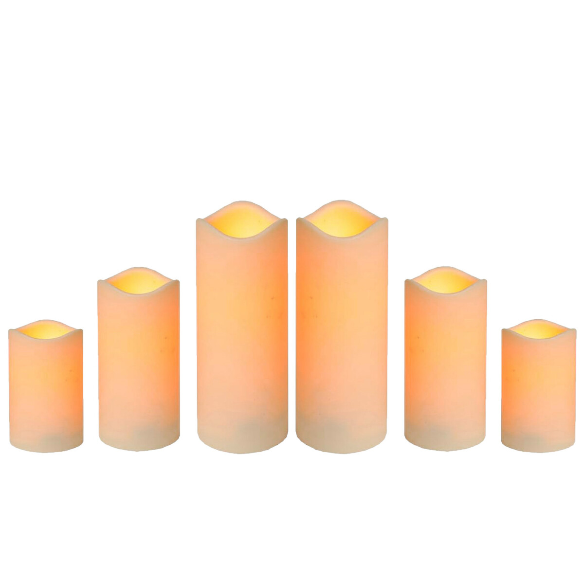 6er Set Outdoor LED-Stumpenkerze Tischde box
