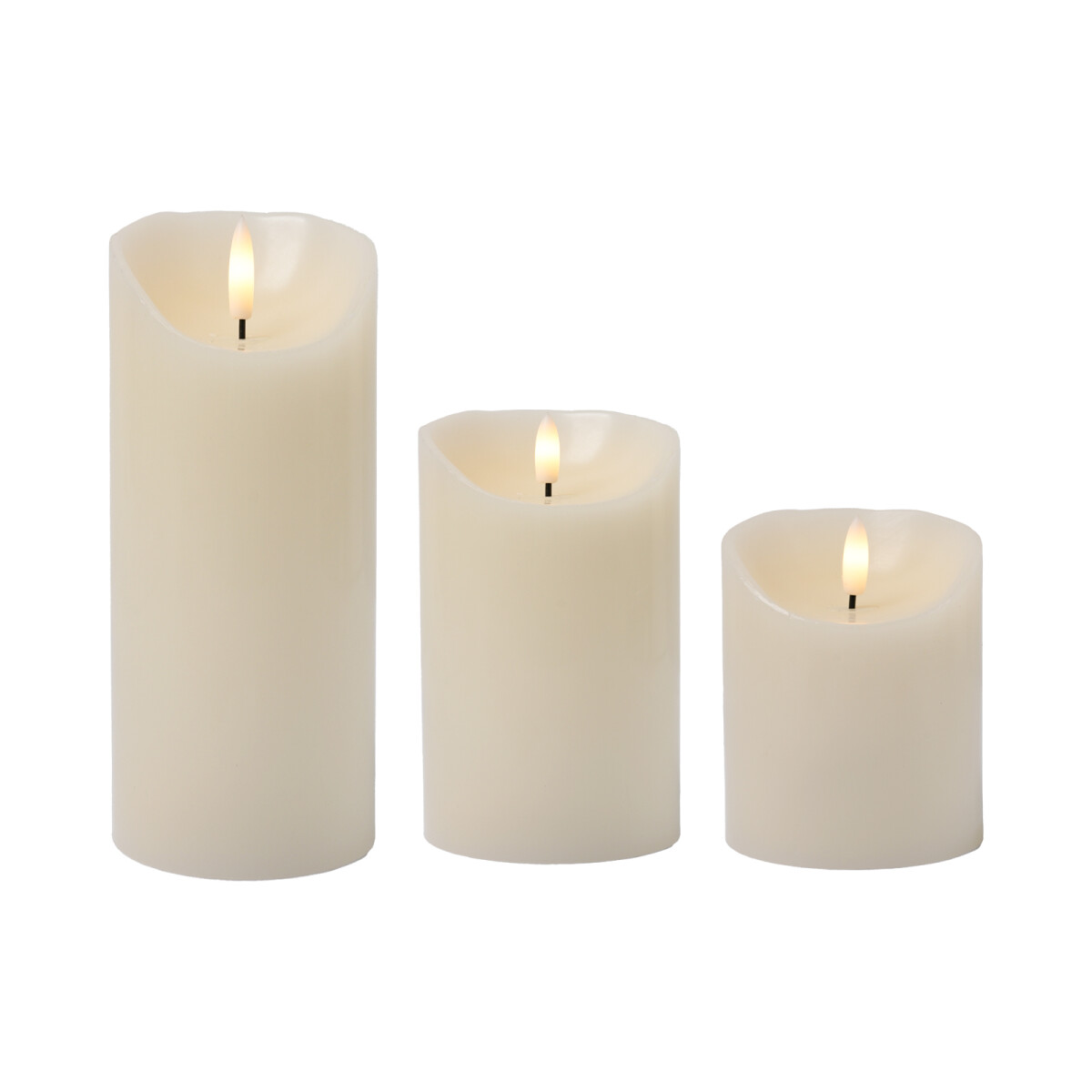 3er Set Vintage LED-Kerze Echtwachs Tisc box