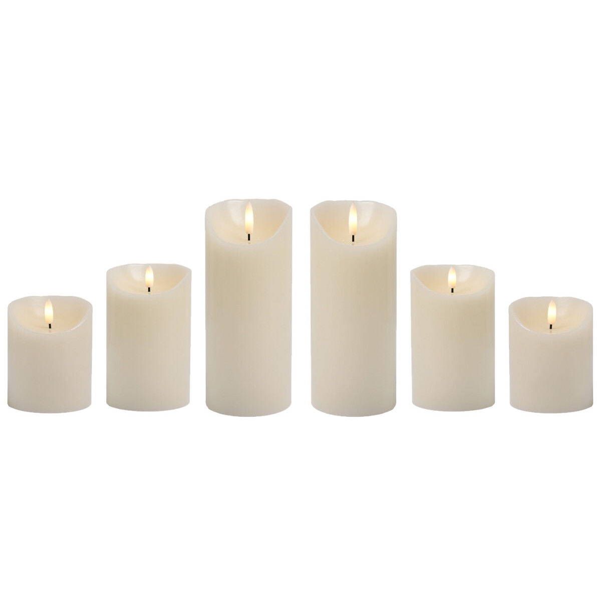 6er Set Vintage LED-Kerze Echtwachs Tisc box