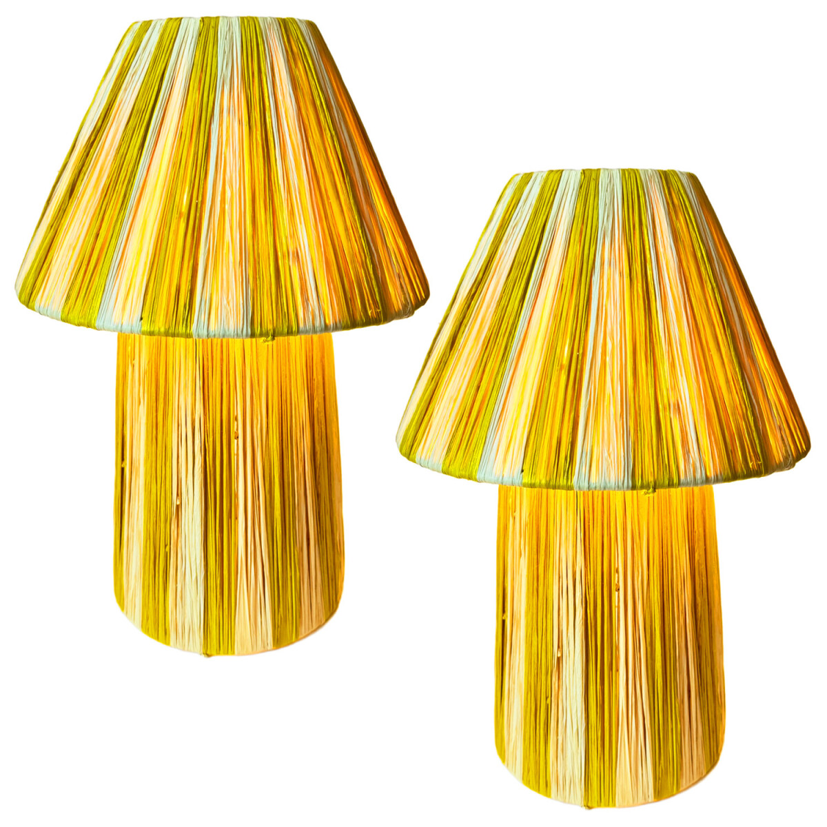 2er Set Boho Tischlampe Morjan Gelb mode box