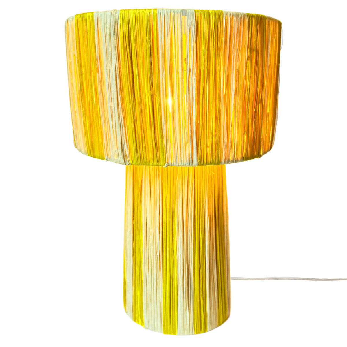Boho Tischlampe Morjana edel aus Raffia- box
