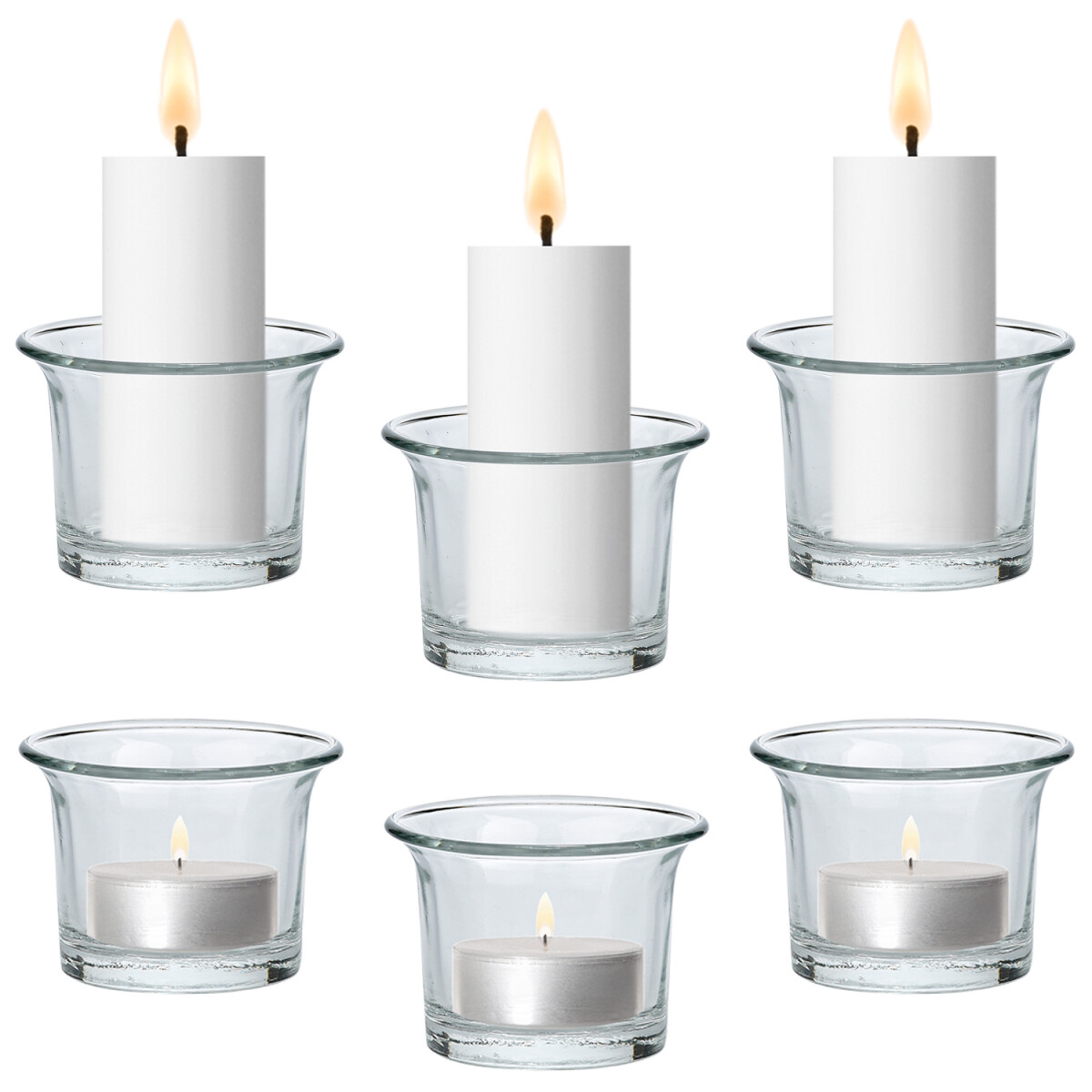 6er Set Modernes Teelichtglas Trefor Tis box