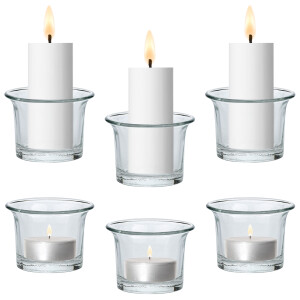 6er Set Teelichtgläser Kerzengläser Trefor