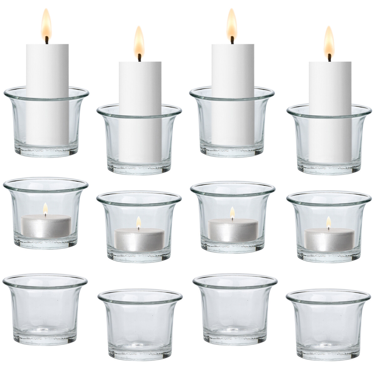 12er Set Modernes Teelichtglas Trefor Ti box