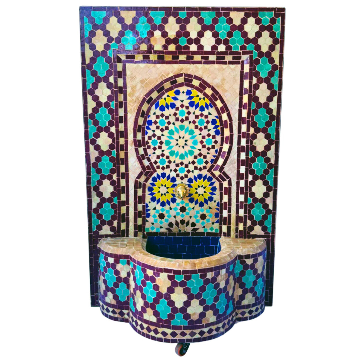 Marokkanischer Mosaik Gartenbrunnen 115c box