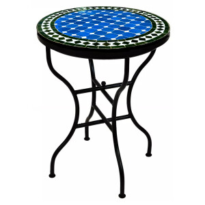 Marokkanischer Mosaiktisch Marrakesch Blau-Schwarz...