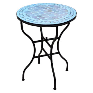 Marokkanischer Mosaiktisch Marrakesch Beige-Weiss...