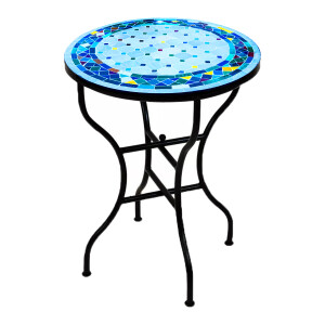 Marokkanischer Mosaiktisch Marrakesch Beige-Bunt...