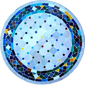 Marokkanischer Mosaiktisch Marrakesch Beige-Bunt...