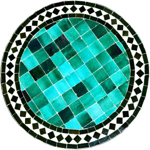 Marokkanischer Mosaiktisch Marrakesch Grün-Schwarz...