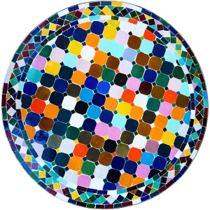 Marokkanischer Mosaiktisch Marrakesch Bunt 80cm | Handarbeit