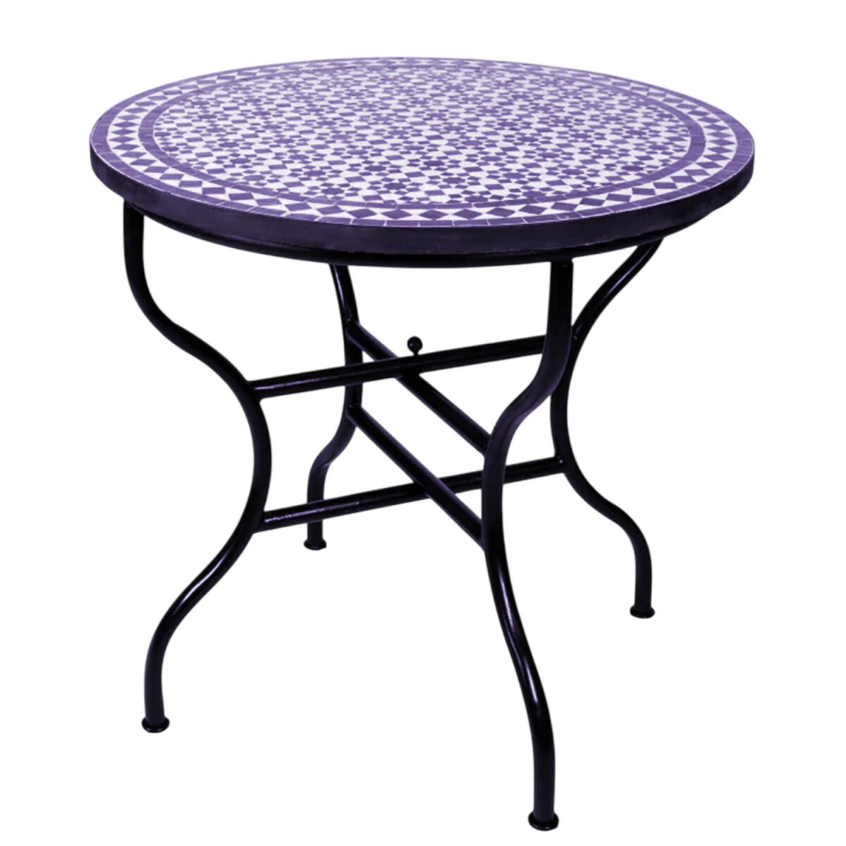Marokkanischer Mosaiktisch Albaicin Blau Natur 100cm | Handa