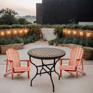 Marokkanischer Mosaiktisch Marrakesch Natur Braun 100cm | Handarbeit