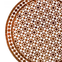 Marokkanischer Mosaiktisch Marrakesch Natur Braun 100cm | Handarbeit