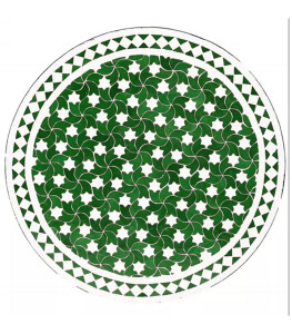 Marokkanischer Mosaiktisch Estrella Grün Weiss 80cm...