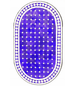 Marokkanischer Mosaiktisch Marrakesch Blau Weiss 100x60cm...