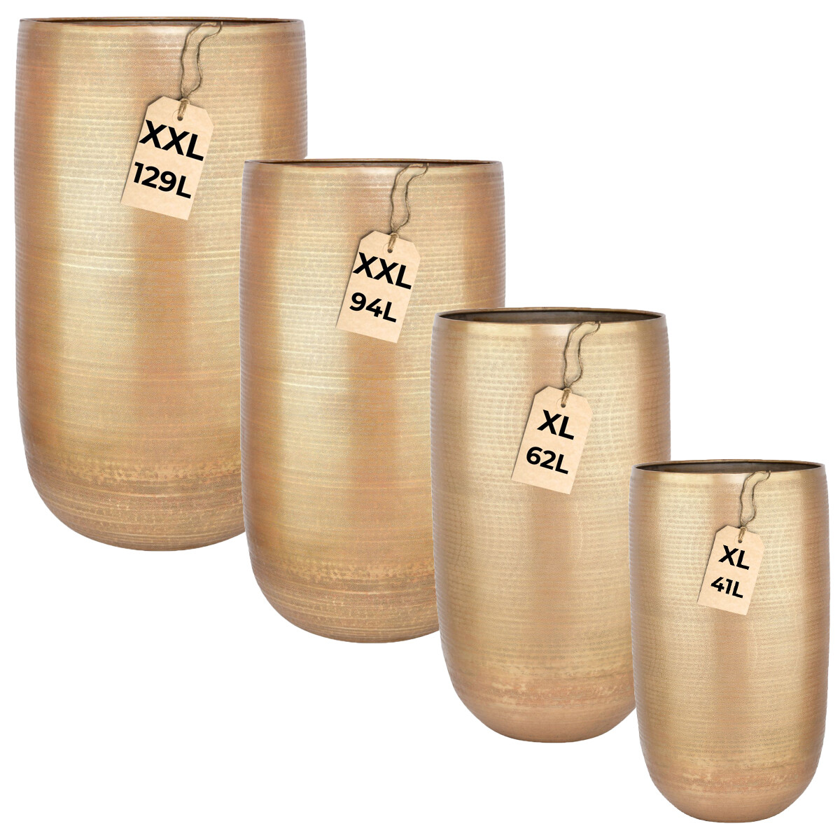 4er Set Moderne Blumentöpfe Camiel Gold handgefertigt a