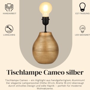Tischlampenfuß Cameo Gold 20cm - orientalischer Lampensockel Metall