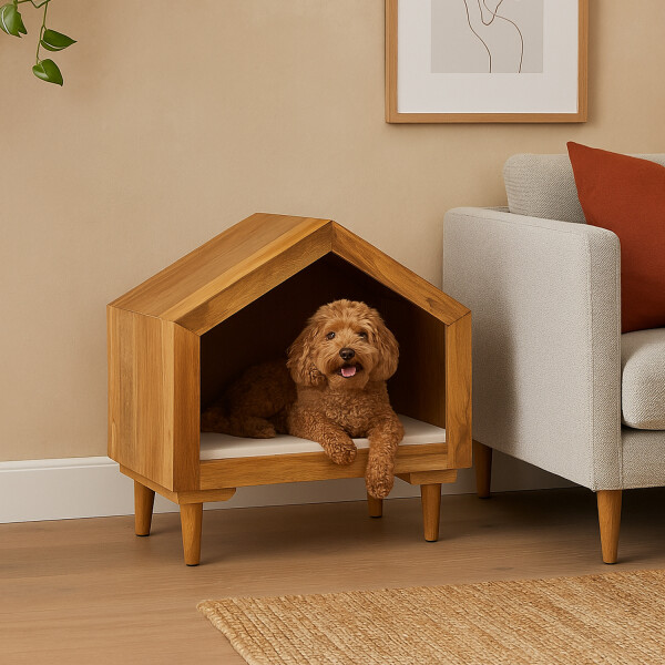 Hundebett Adiara 58cm - Designer Haustierbett aus Massivholz &