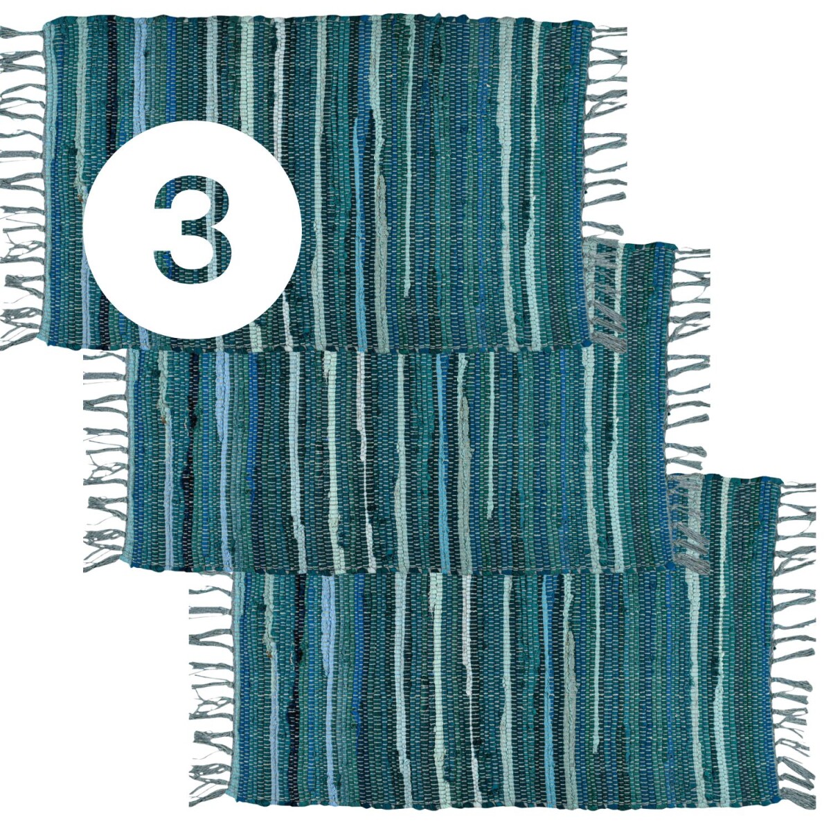 3er Set Boho Vorleger Callum modern aus  box