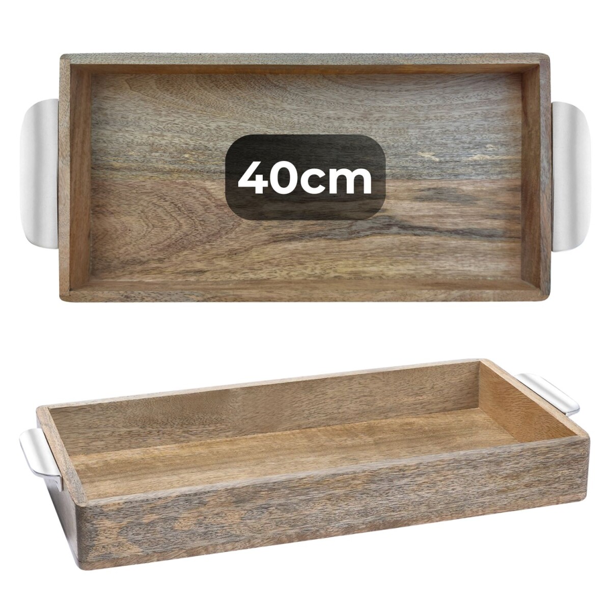 Boho Serviertablett Kahide aus Mangoholz box