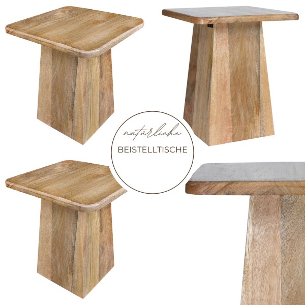 Beistelltisch aus Mangoholz, Natur, 38 cm